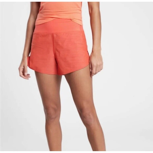 Athleta Pants - Athleta Run With‎ It Textured 3.5 Lined Shorts Women’s Size XL Heathered Orange